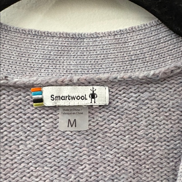 Smartwool Gray Cardigan with Colorful Sleeves - women’s medium - knit - Picture 2 of 5